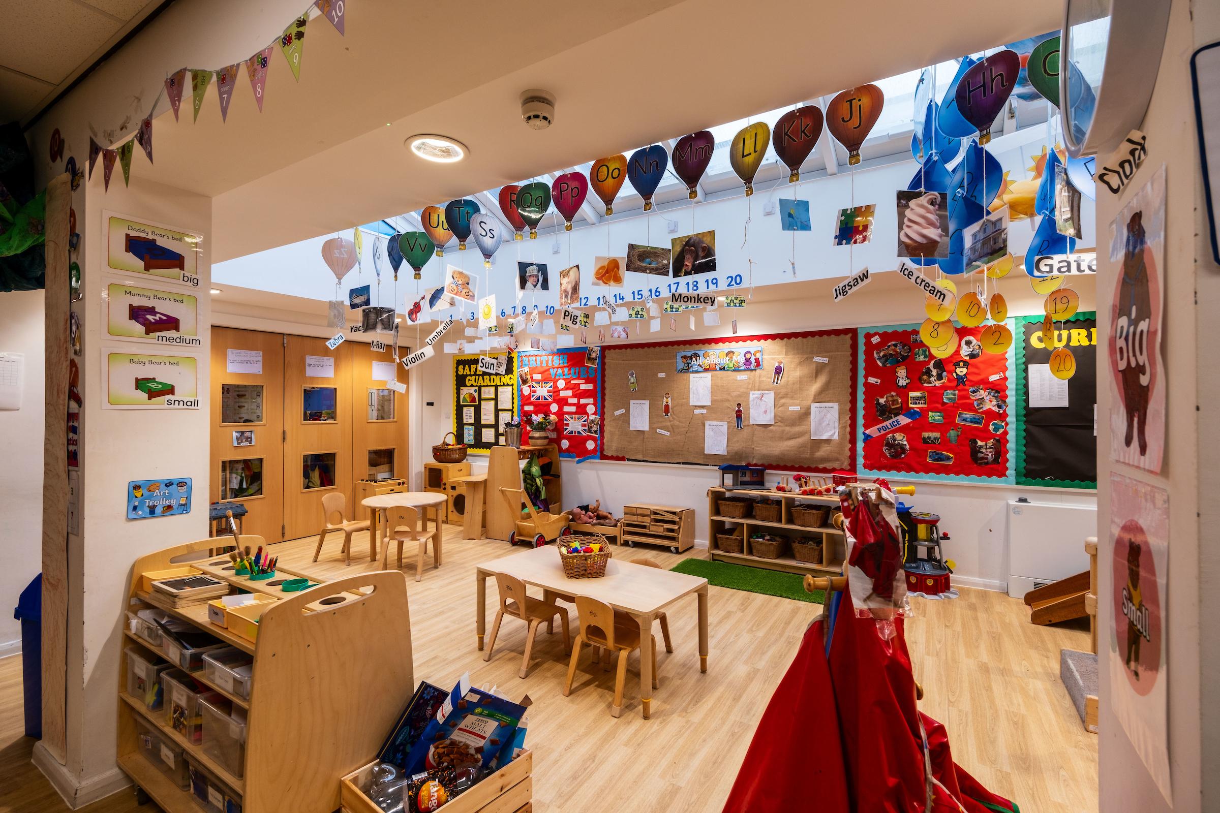 A photograph showing the nursery room at St Andrews community centre