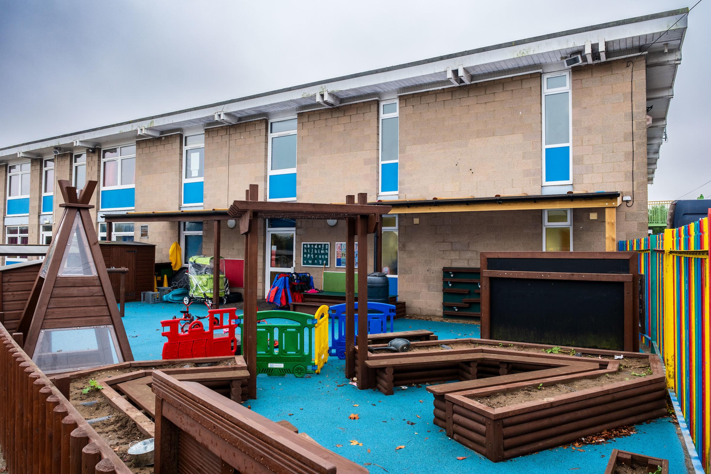 A photograph of St Andrews garden which is fitted out for children