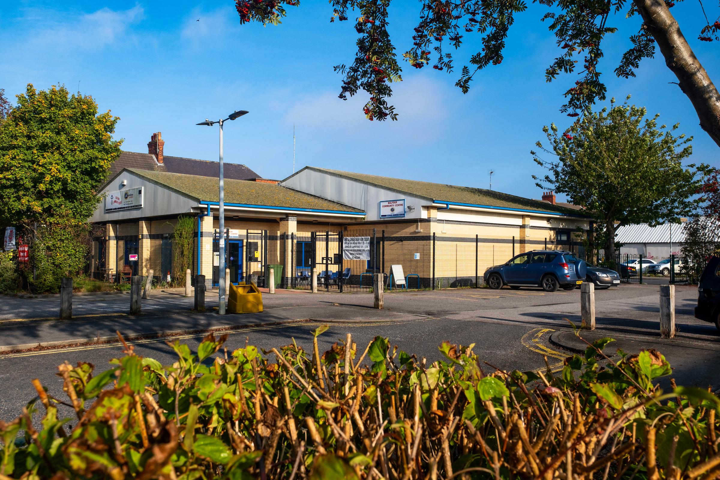 A photograph of Balfour community centre from the outside